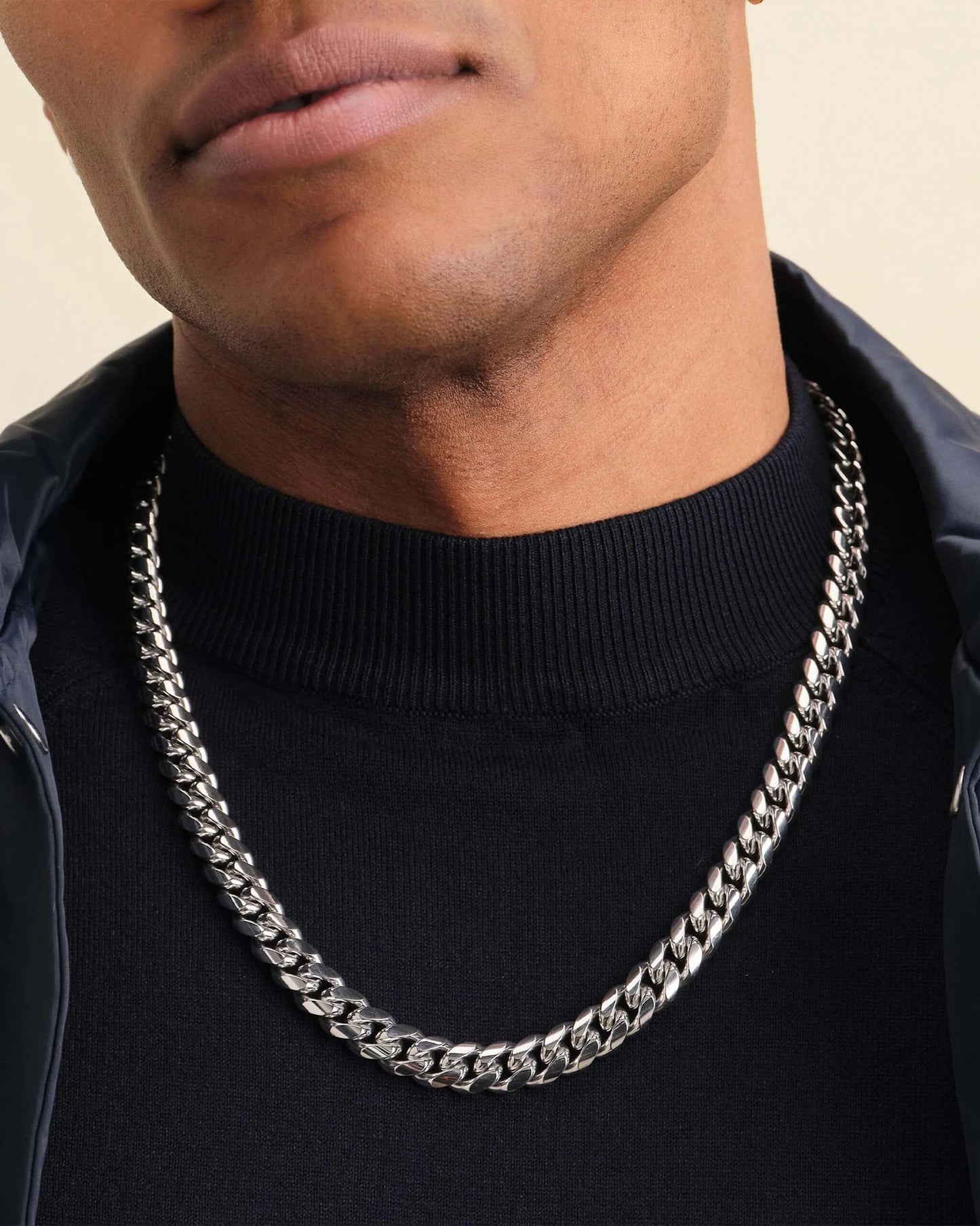 10mm Silver Cuban Link Chain