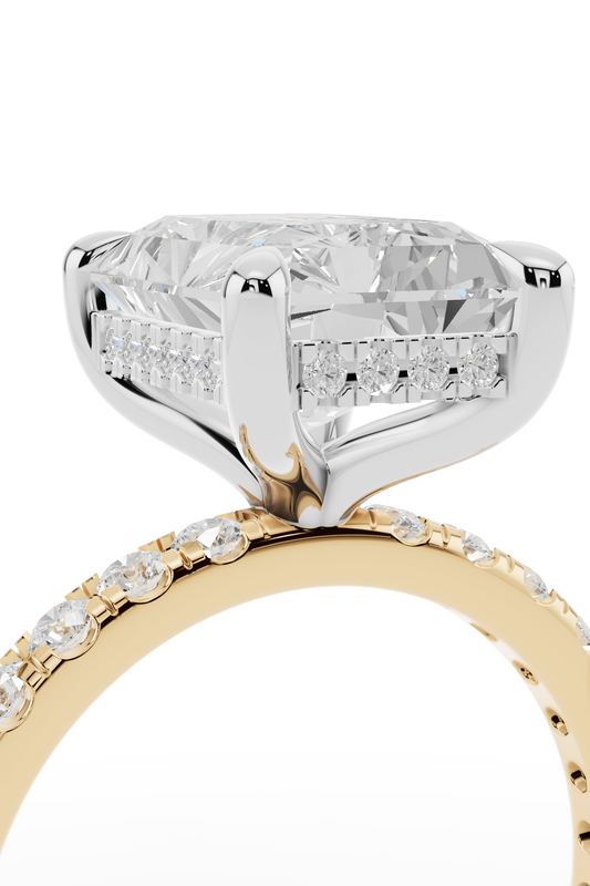 3.5ct Pavé Diamond Engagement Ring With Halo