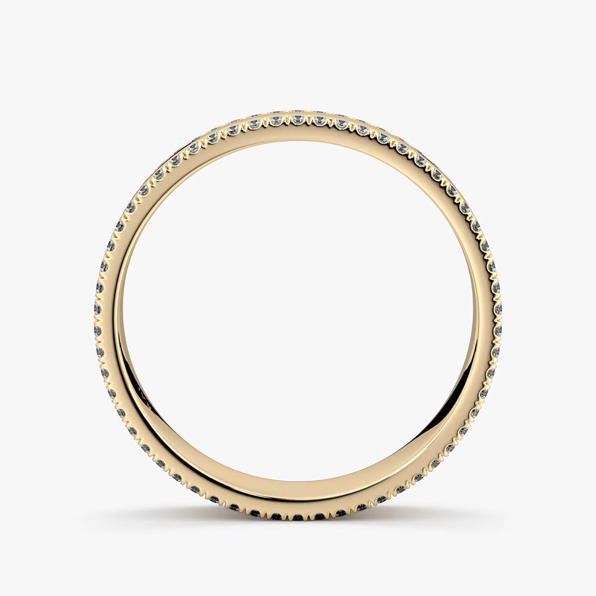 Yellow Gold Double Pavé Band