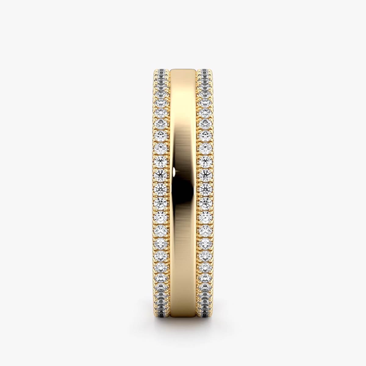 Yellow Gold Double Pavé Band