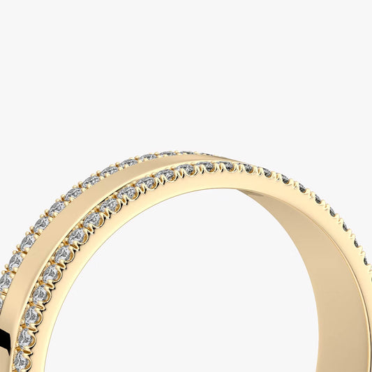 Yellow Gold Double Pavé Band