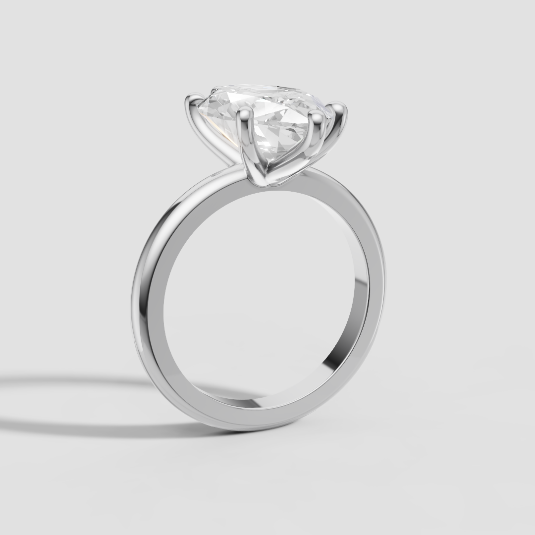 4ct Marquise Engagement Ring - 14k White Gold