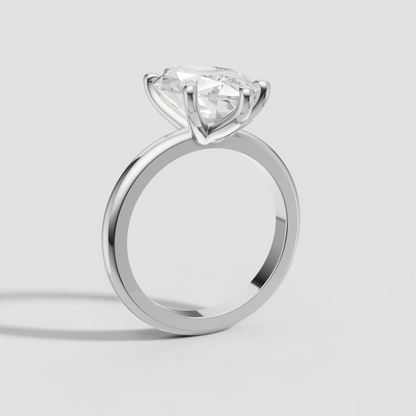 4ct Marquise Engagement Ring - 14k White Gold