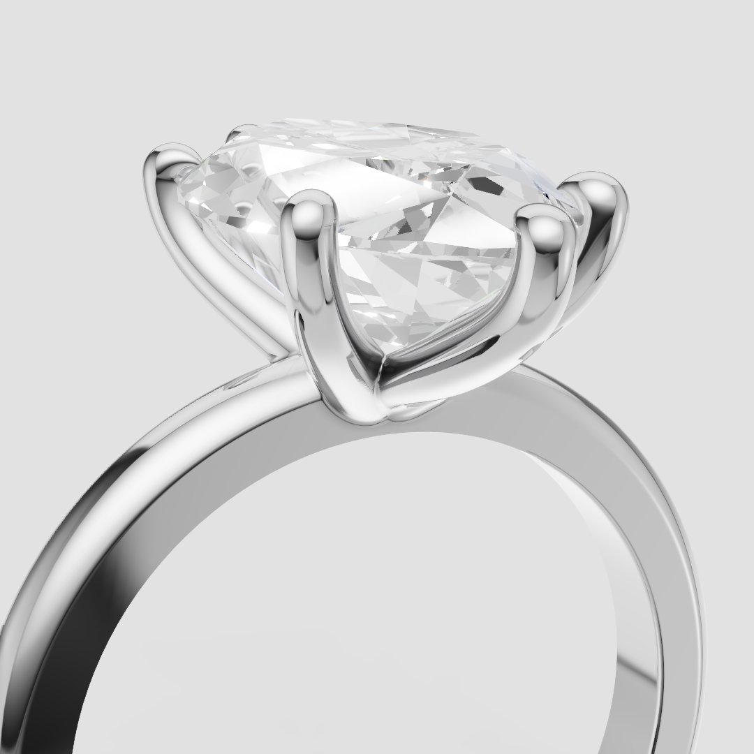 4ct Marquise Engagement Ring - 14k White Gold