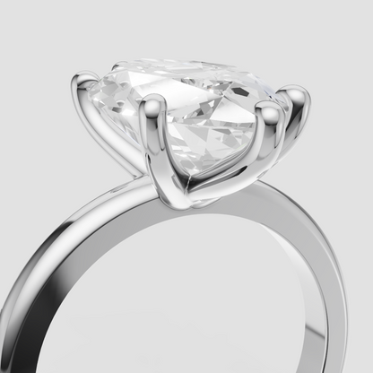 4ct Marquise Engagement Ring - 14k White Gold