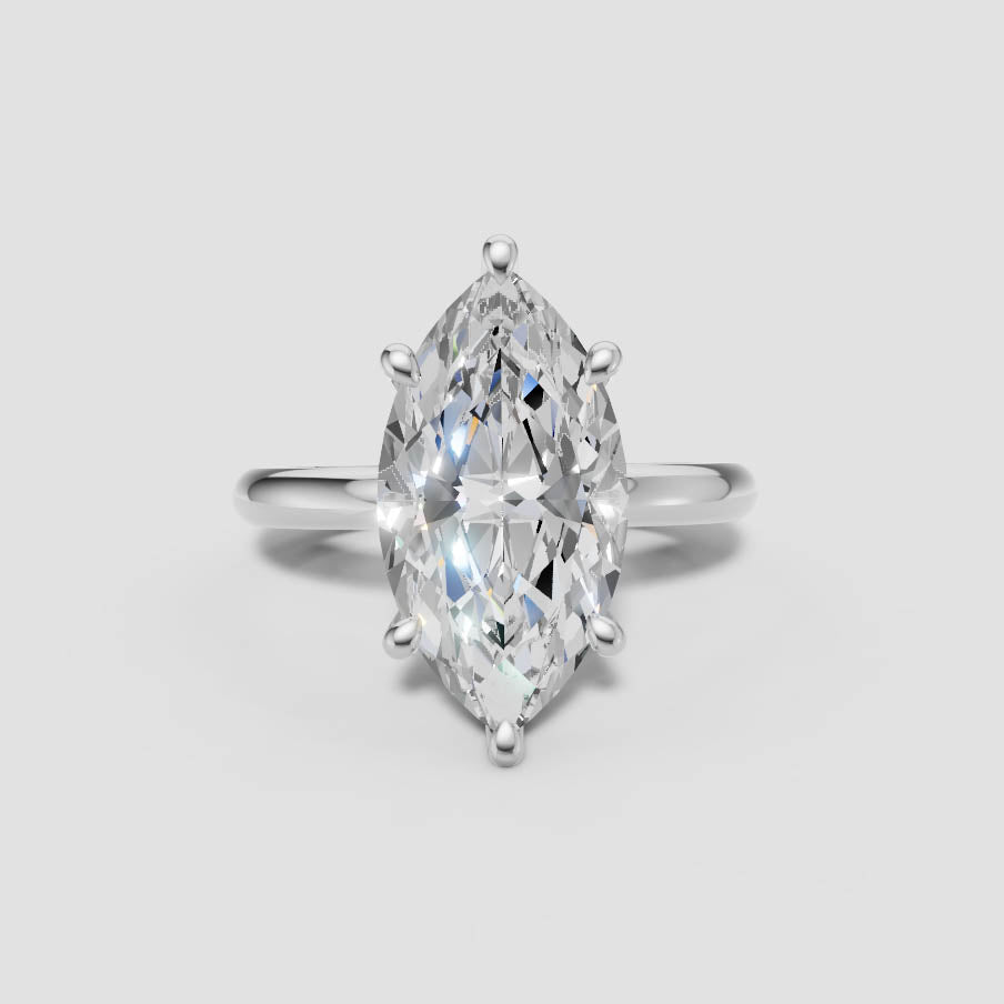 4ct Marquise Engagement Ring - 14k White Gold