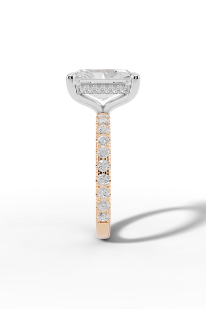 3.5ct Pavé Diamond Engagement Ring With Halo