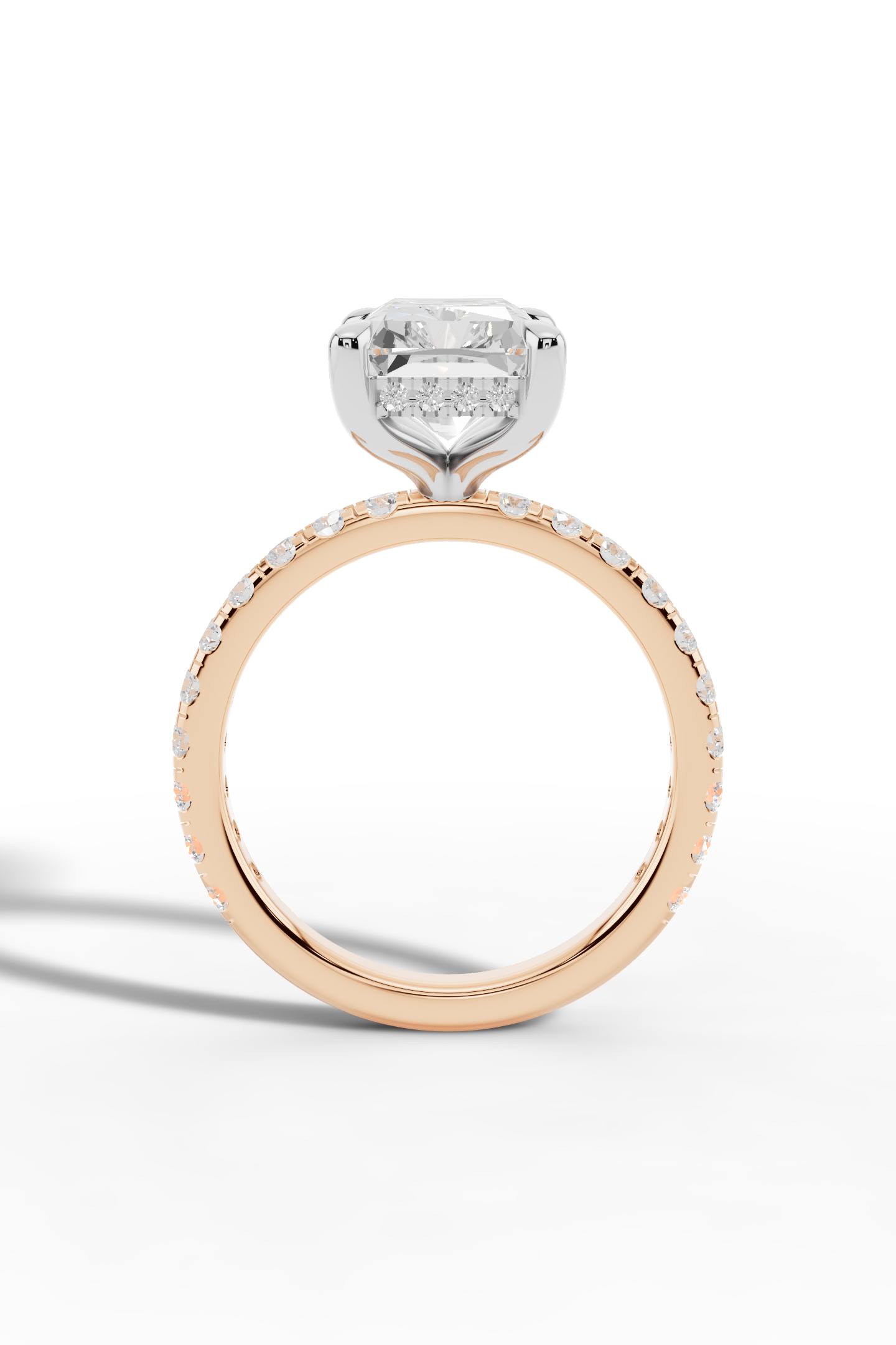 3.5ct Pavé Diamond Engagement Ring With Halo