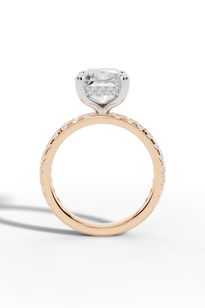 3.5ct Pavé Diamond Engagement Ring With Halo