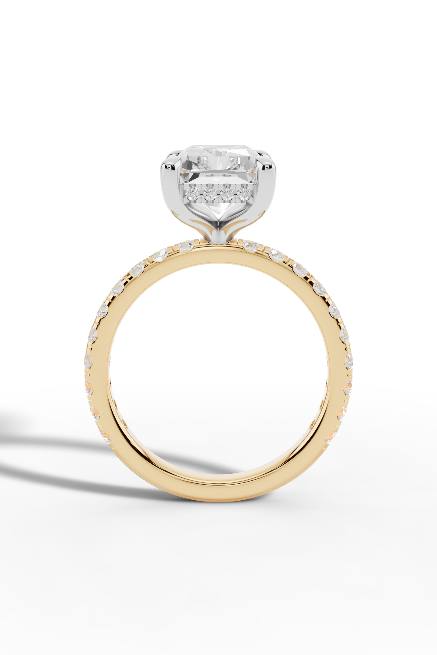 3.5ct Pavé Diamond Engagement Ring With Halo