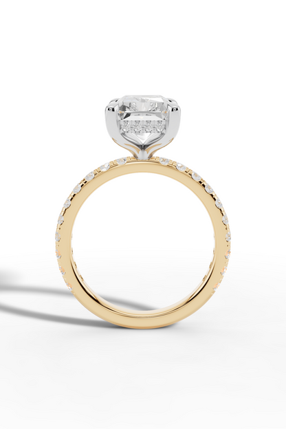 3.5ct Pavé Diamond Engagement Ring With Halo