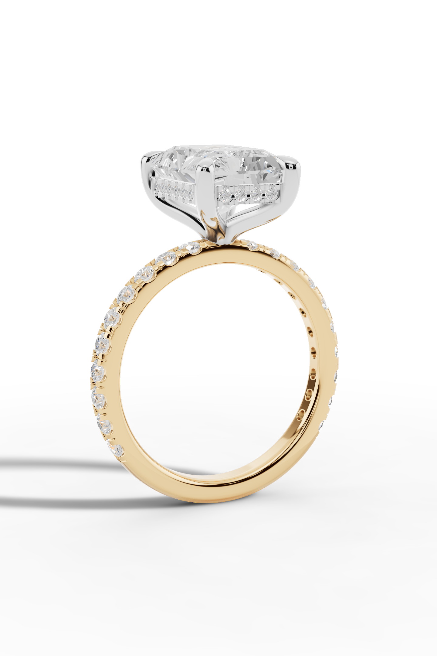 3.5ct Pavé Diamond Engagement Ring With Halo
