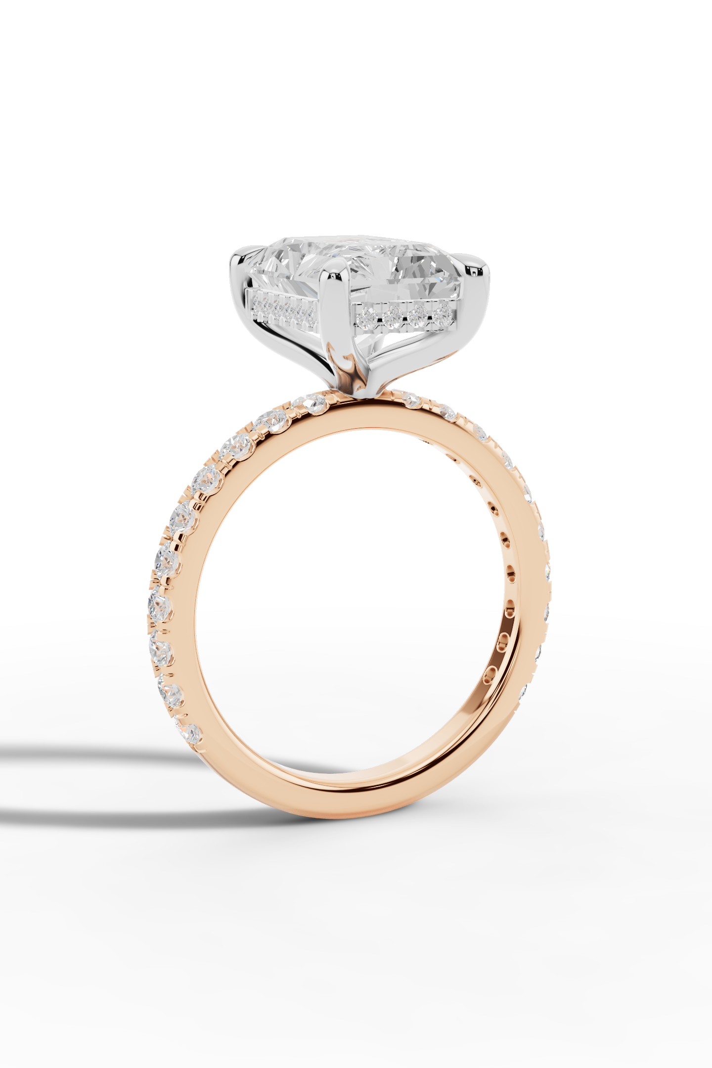 3.5ct Pavé Diamond Engagement Ring With Halo