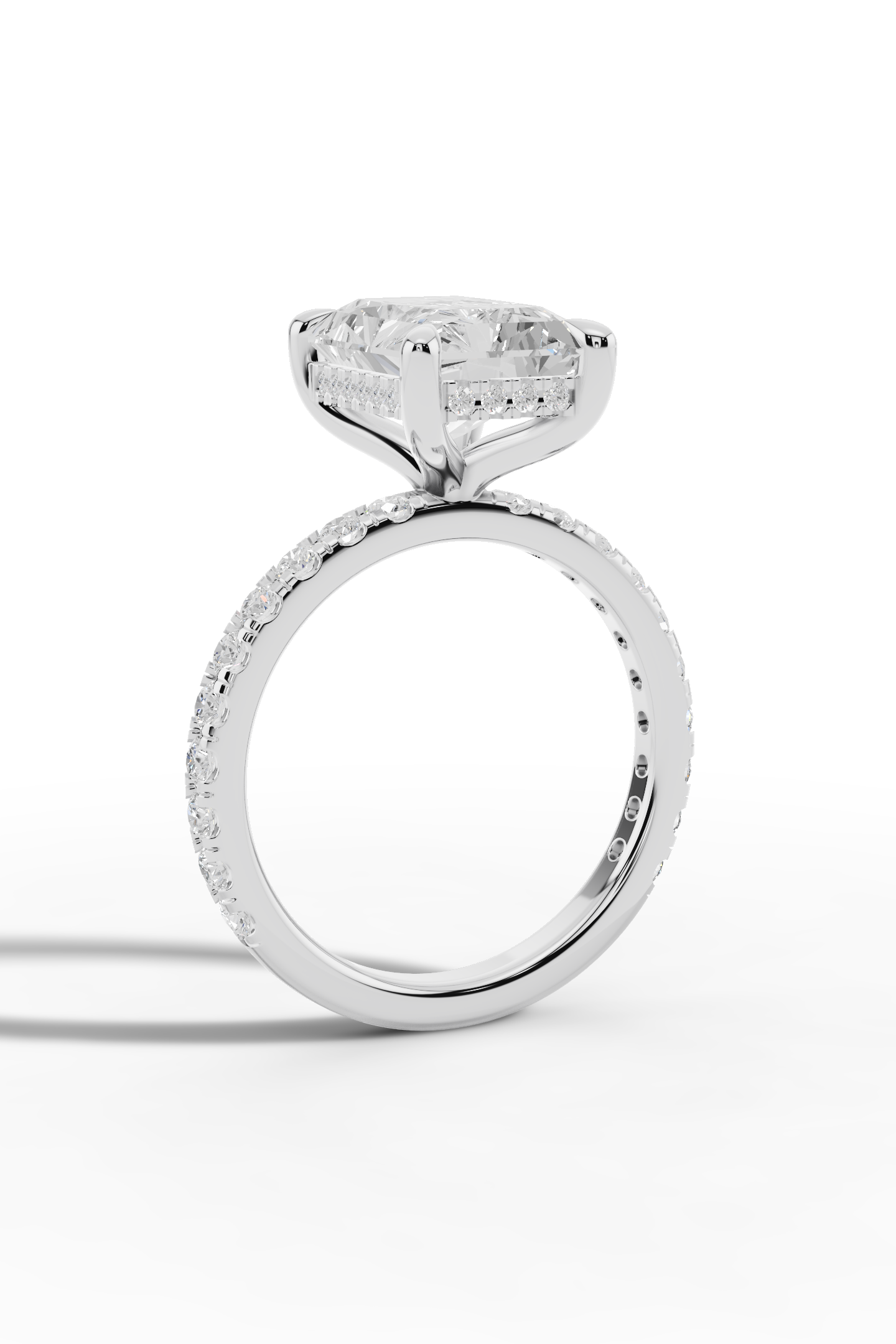 3.5ct Pavé Diamond Engagement Ring With Halo
