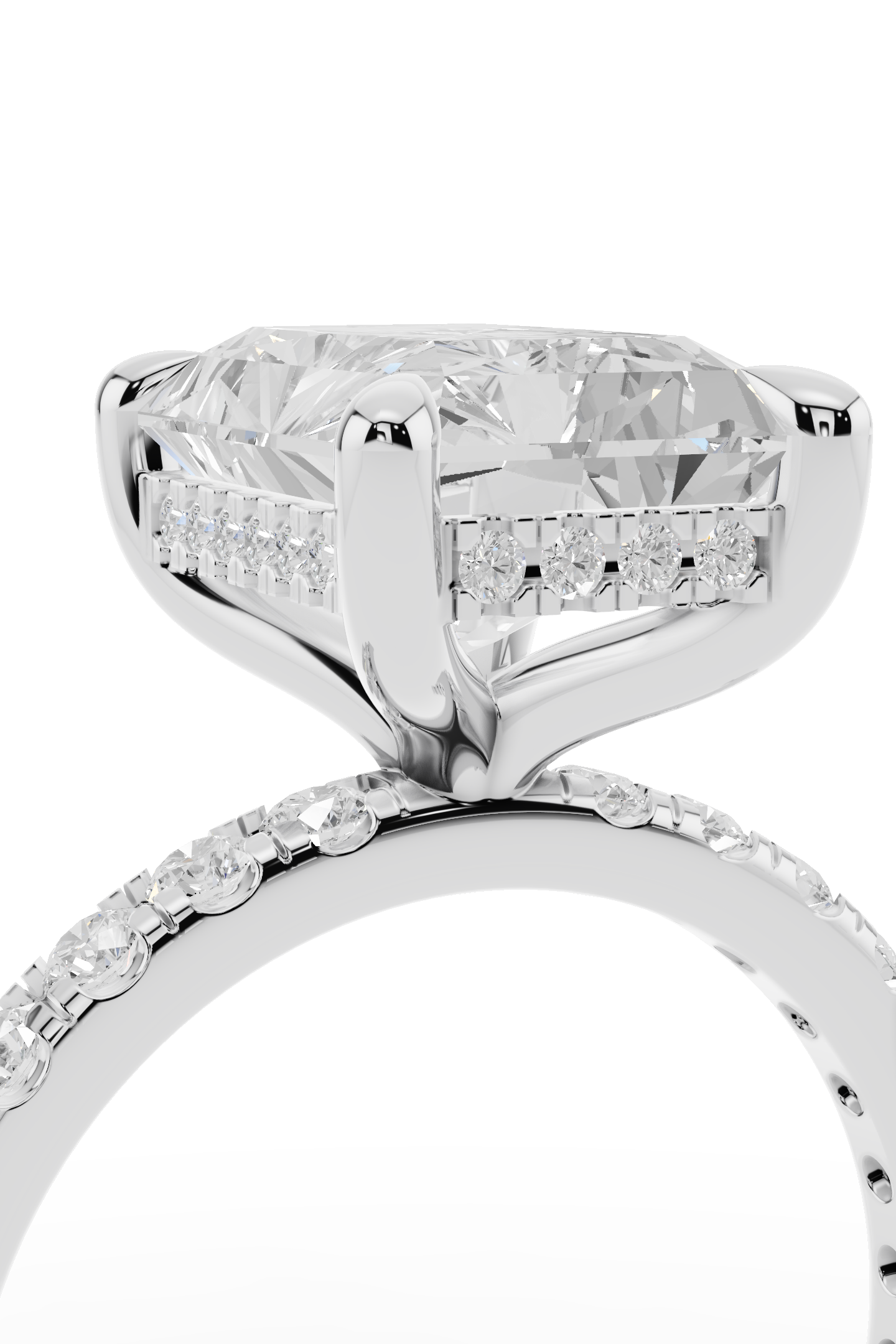 3.5ct Pavé Diamond Engagement Ring With Halo