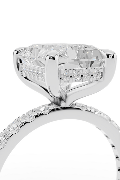 3.5ct Pavé Diamond Engagement Ring With Halo