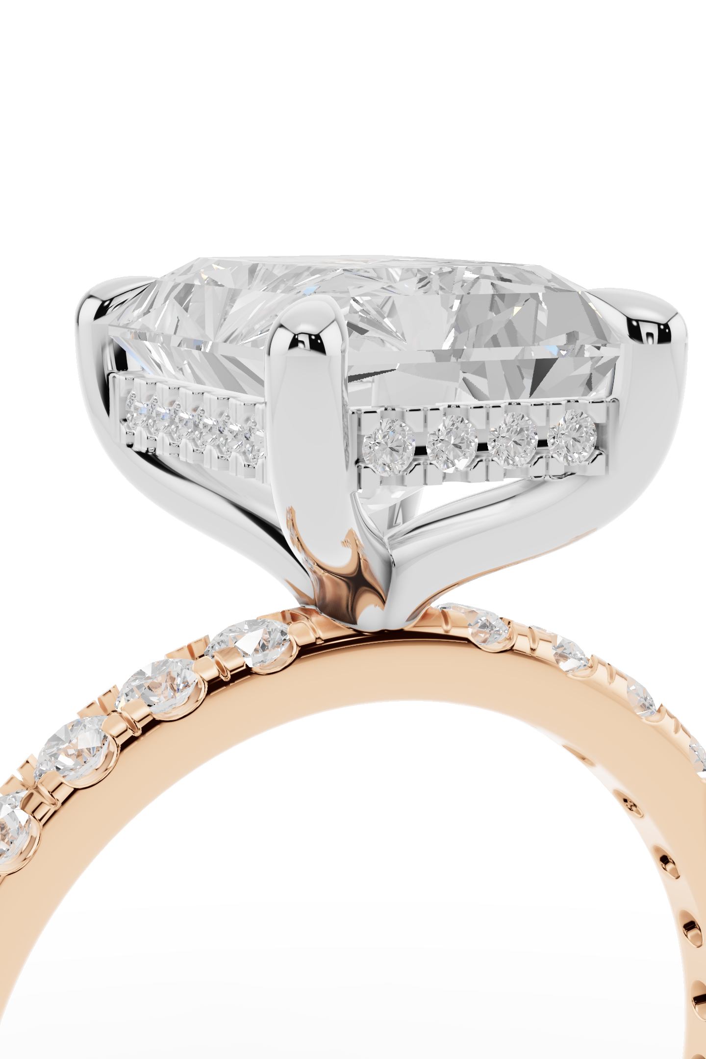 3.5ct Pavé Diamond Engagement Ring With Halo