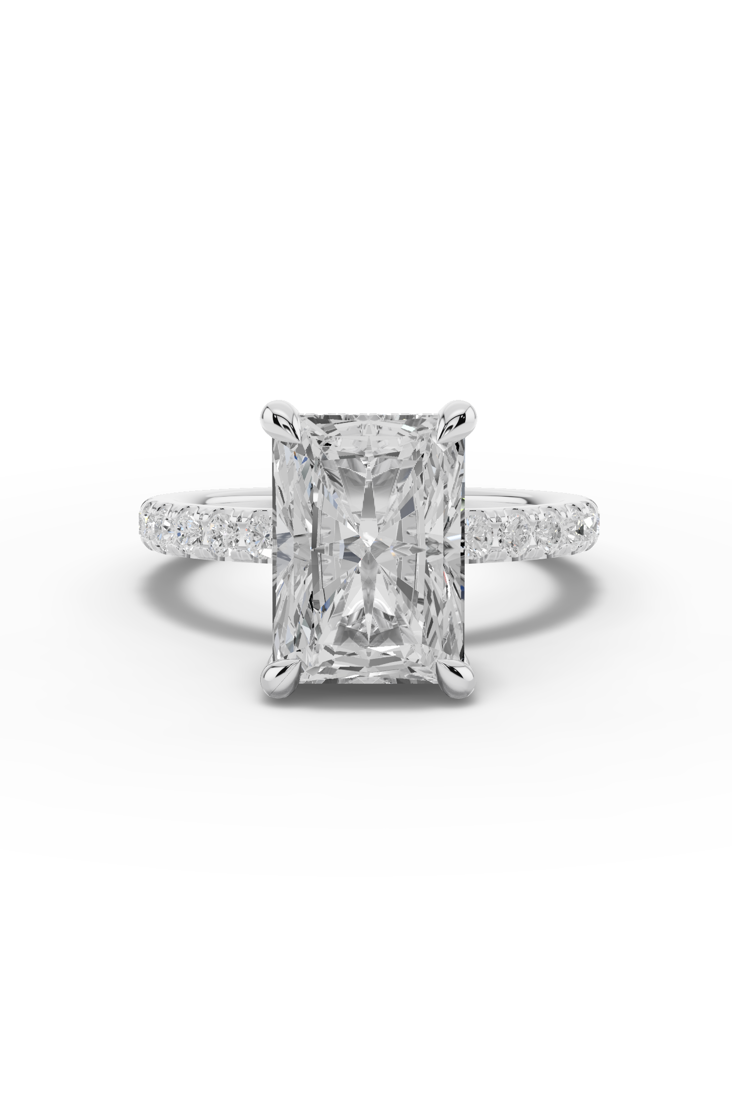 3.5ct Pavé Diamond Engagement Ring With Halo