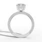 2.5ct Emerald 3 Row Pave Engagement Ring