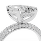 2.5ct Emerald 3 Row Pave Engagement Ring