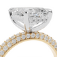 2.5ct Emerald 3 Row Pave Engagement Ring