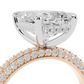 2.5ct Emerald 3 Row Pave Engagement Ring