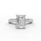 2.5ct Emerald 3 Row Pave Engagement Ring