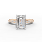 2.5ct Emerald 3 Row Pave Engagement Ring