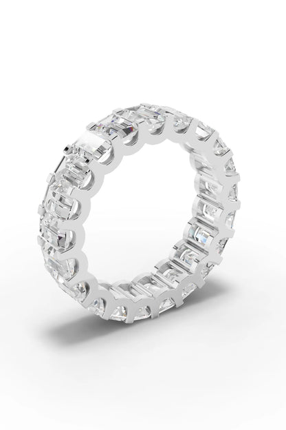 Emerald Diamond Eternity Band Shared Prong