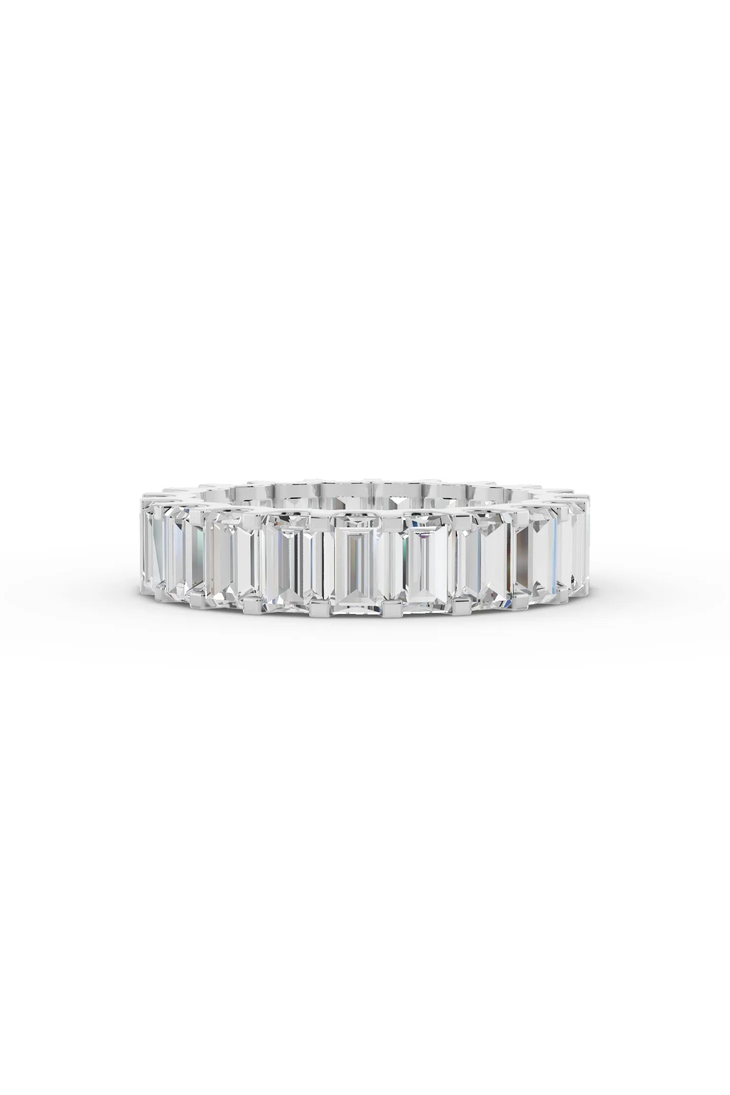 Emerald Diamond Eternity Band Shared Prong