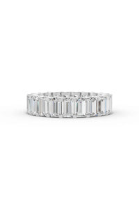 Emerald Diamond Eternity Band Shared Prong