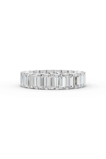 Emerald Diamond Eternity Band Shared Prong