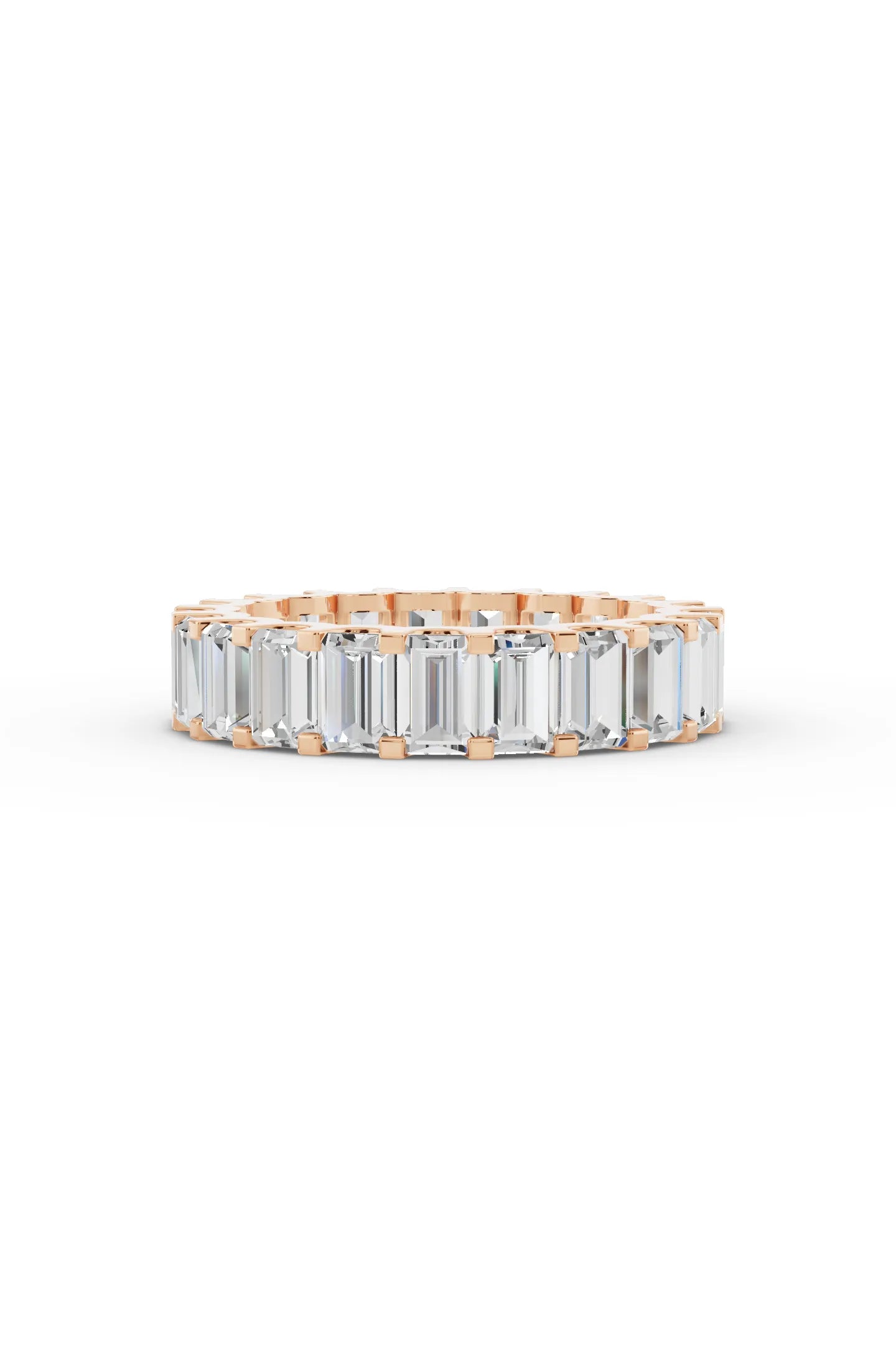 Emerald Diamond Eternity Band Shared Prong