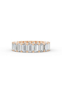Emerald Diamond Eternity Band Shared Prong