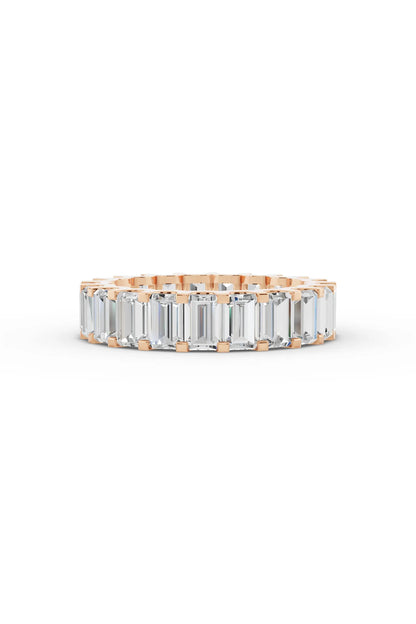 Emerald Diamond Eternity Band Shared Prong