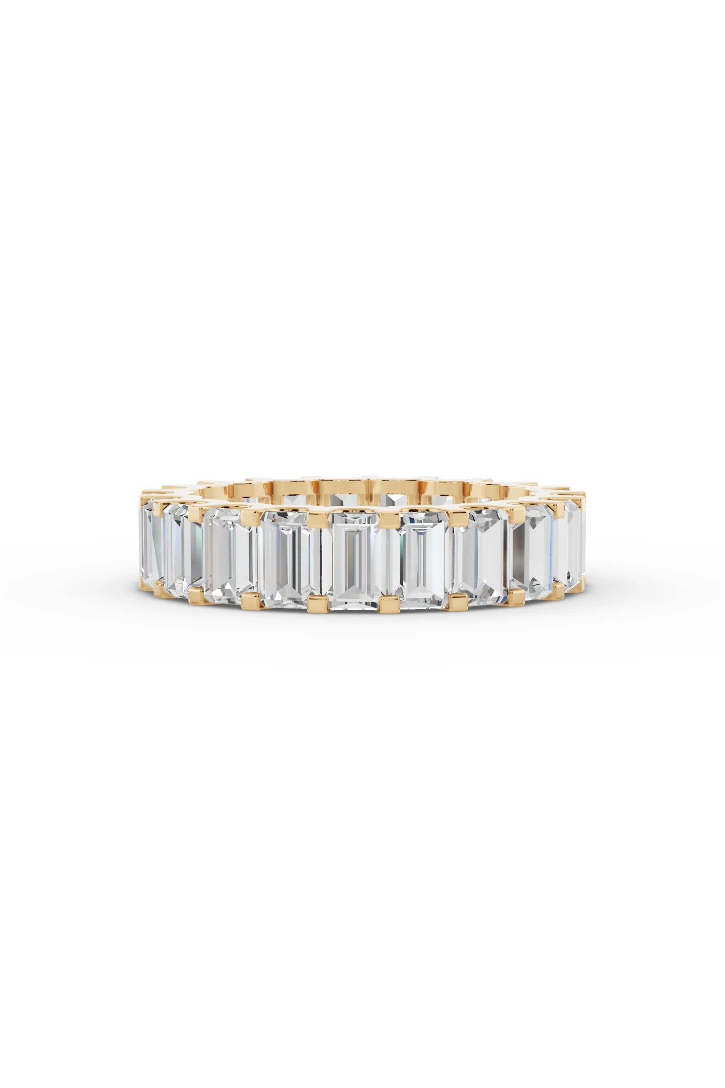Emerald Diamond Eternity Band Shared Prong