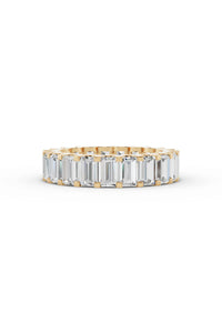 Emerald Diamond Eternity Band Shared Prong