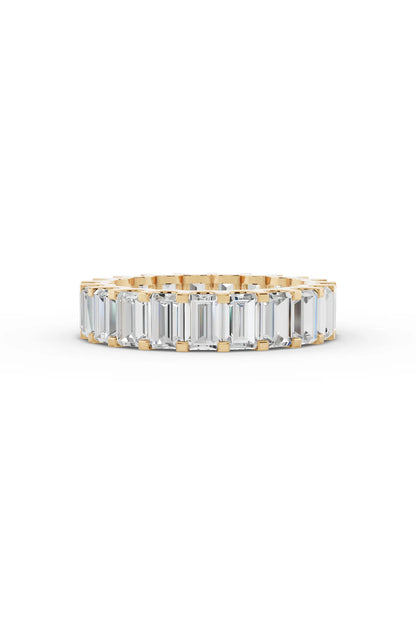 Emerald Diamond Eternity Band Shared Prong