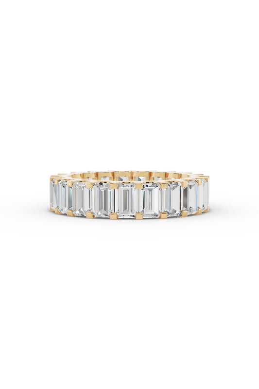 Emerald Diamond Eternity Band Shared Prong