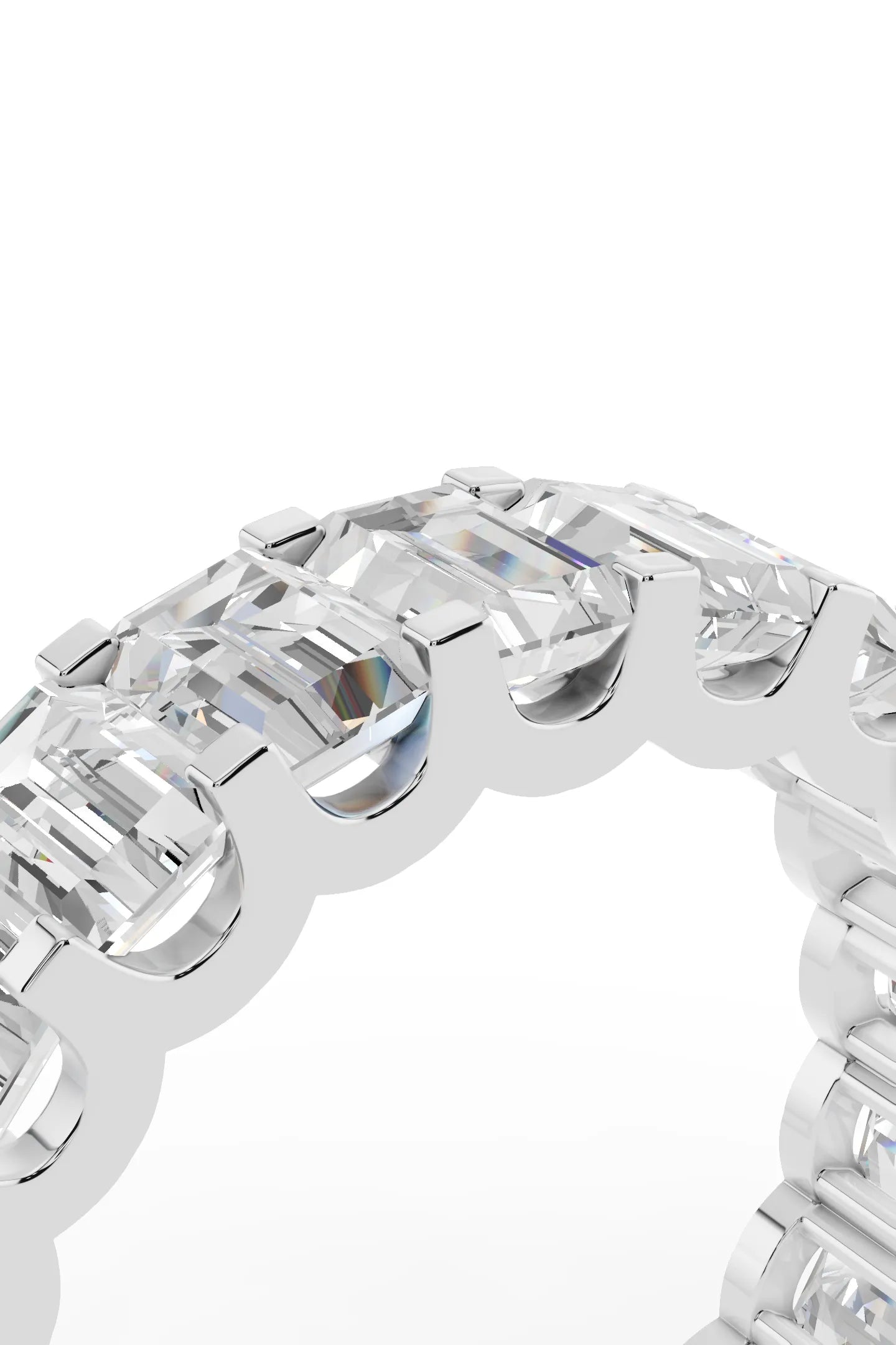 Emerald Diamond Eternity Band Shared Prong