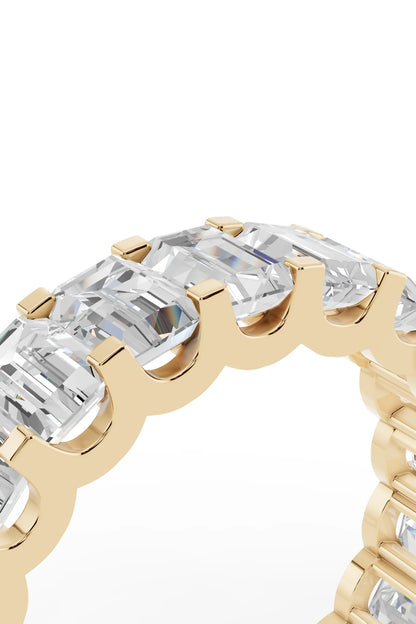 Emerald Diamond Eternity Band Shared Prong