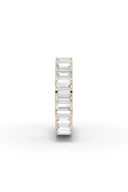 Emerald Diamond Eternity Band Shared Prong