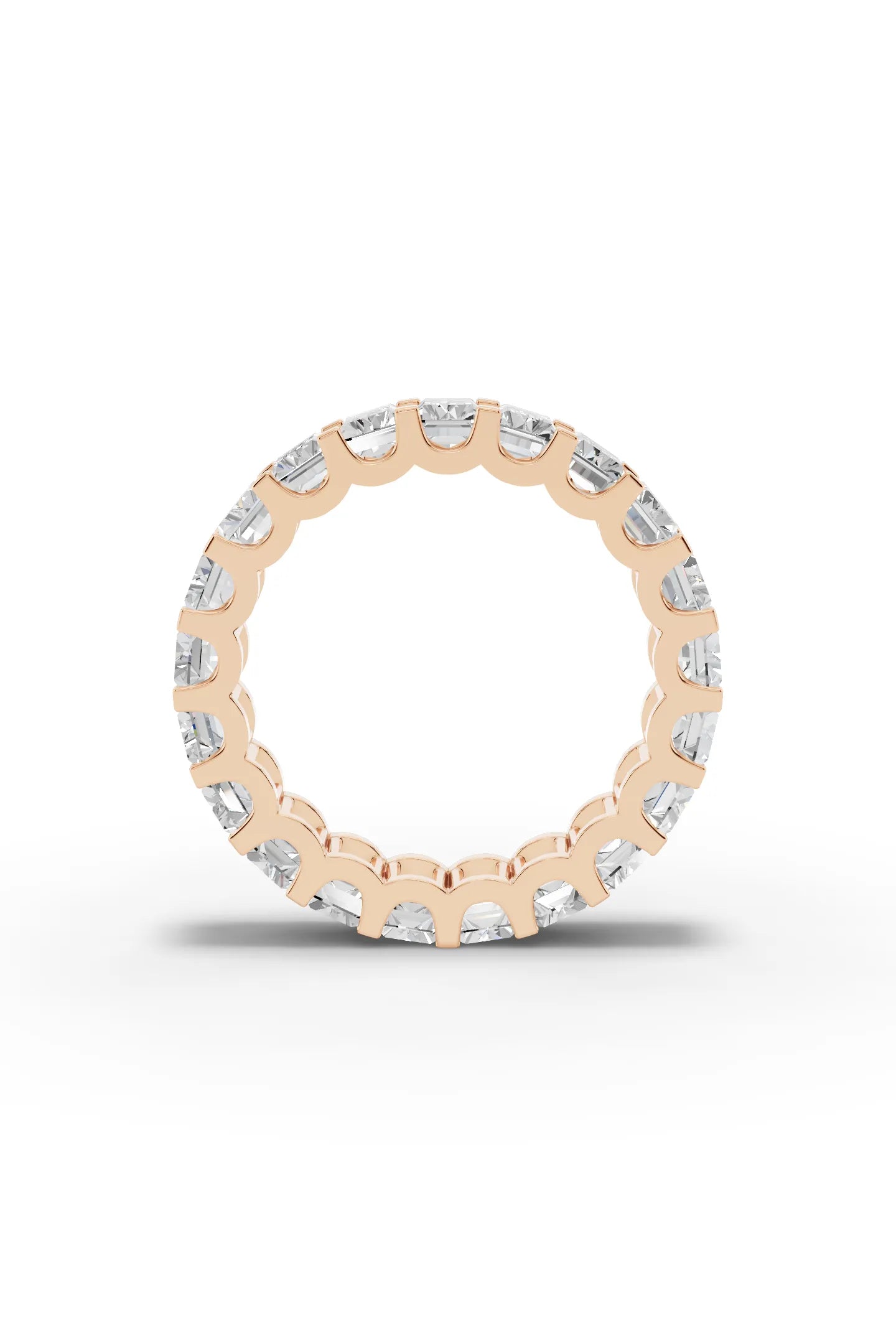 Emerald Diamond Eternity Band Shared Prong
