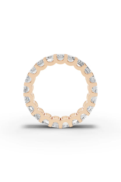 Emerald Diamond Eternity Band Shared Prong