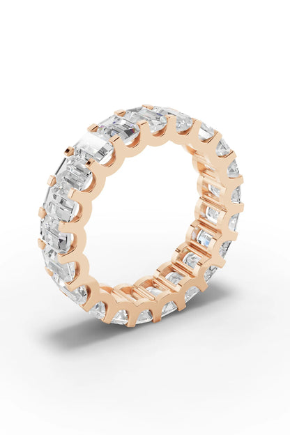 Emerald Diamond Eternity Band Shared Prong