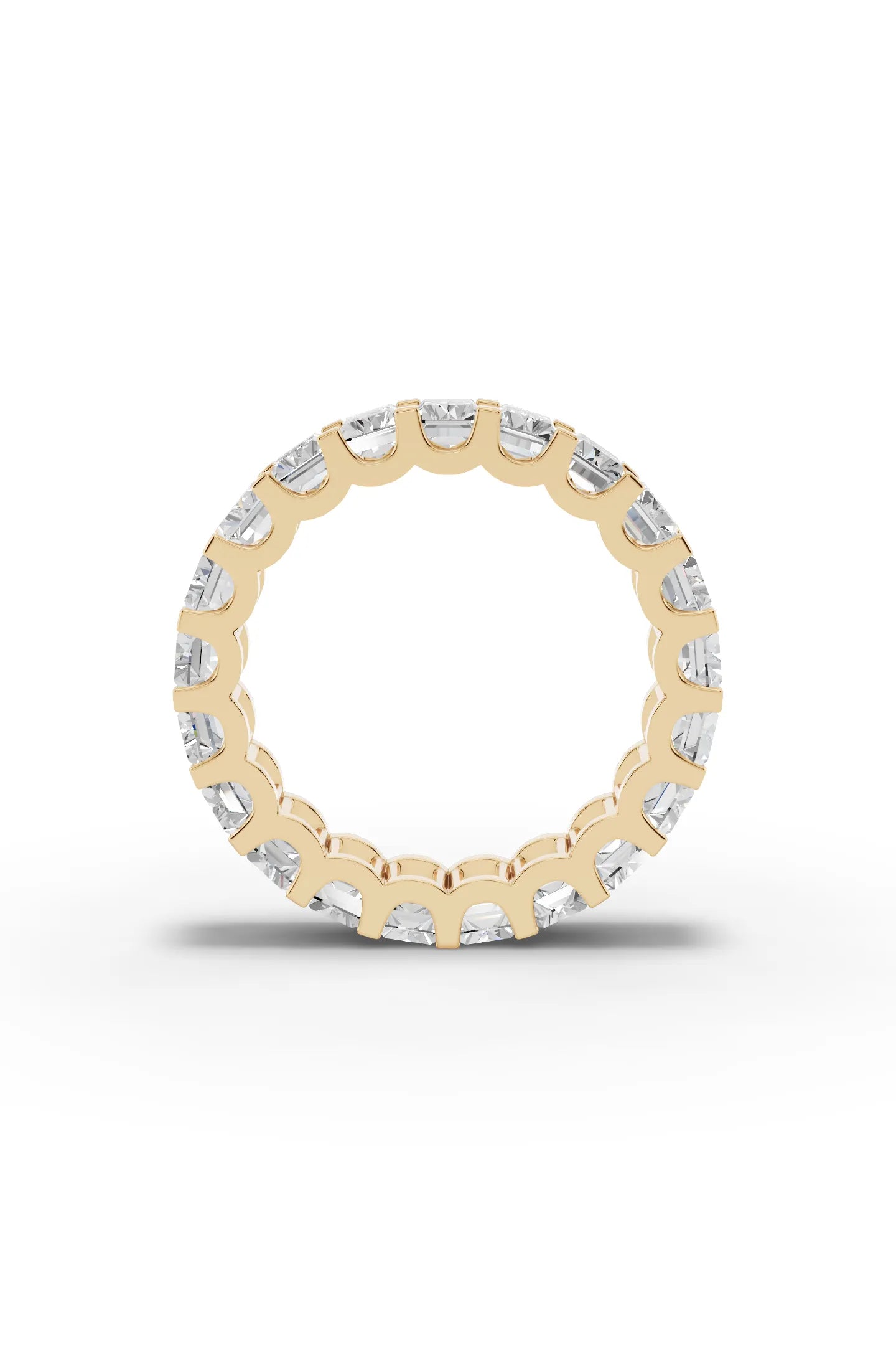 Emerald Diamond Eternity Band Shared Prong